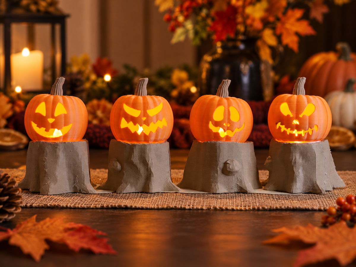Glowing Jack-O'-Lantern LED Tea Light