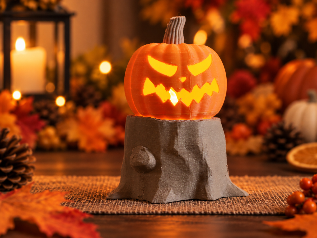 Glowing Jack-O'-Lantern LED Tea Light