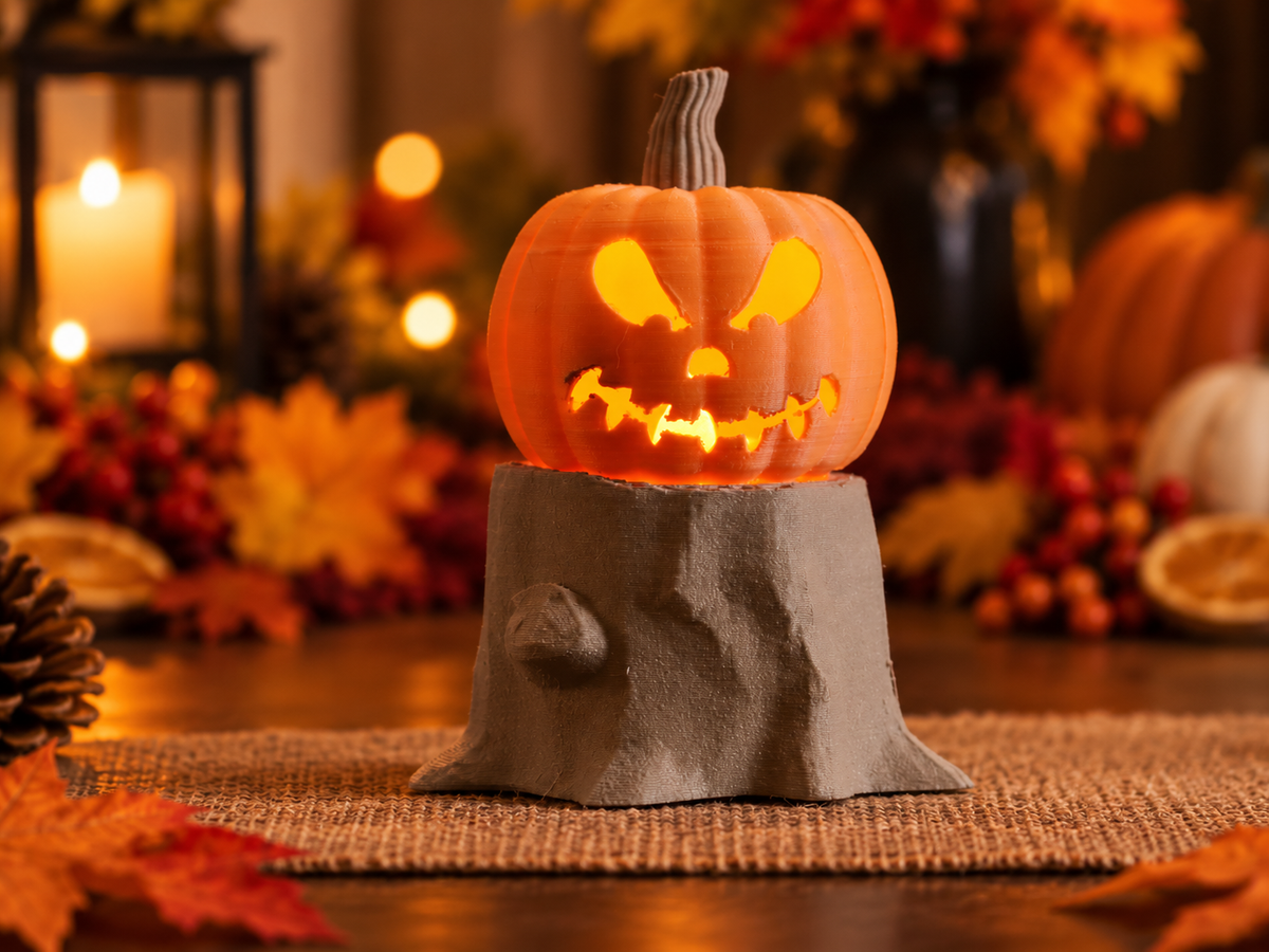 Glowing Jack-O'-Lantern LED Tea Light