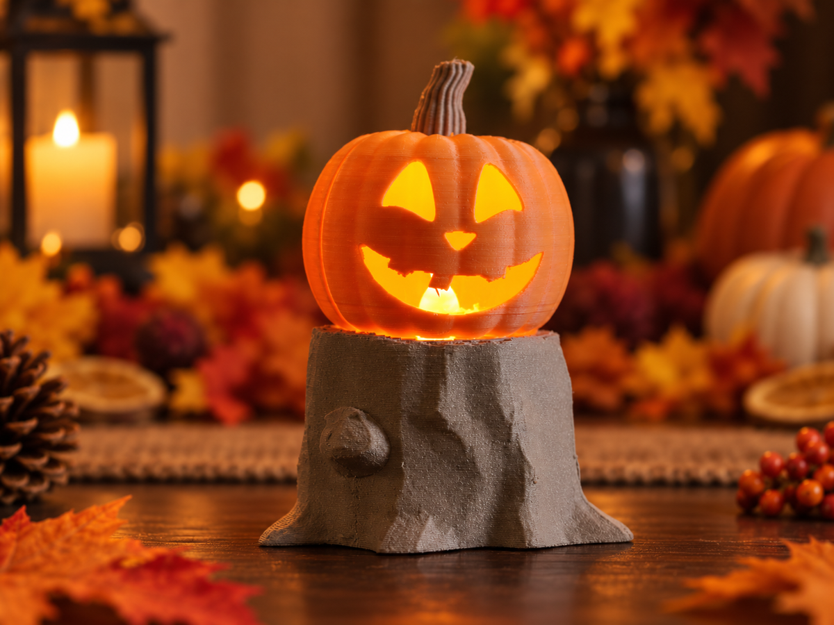 Glowing Jack-O'-Lantern LED Tea Light