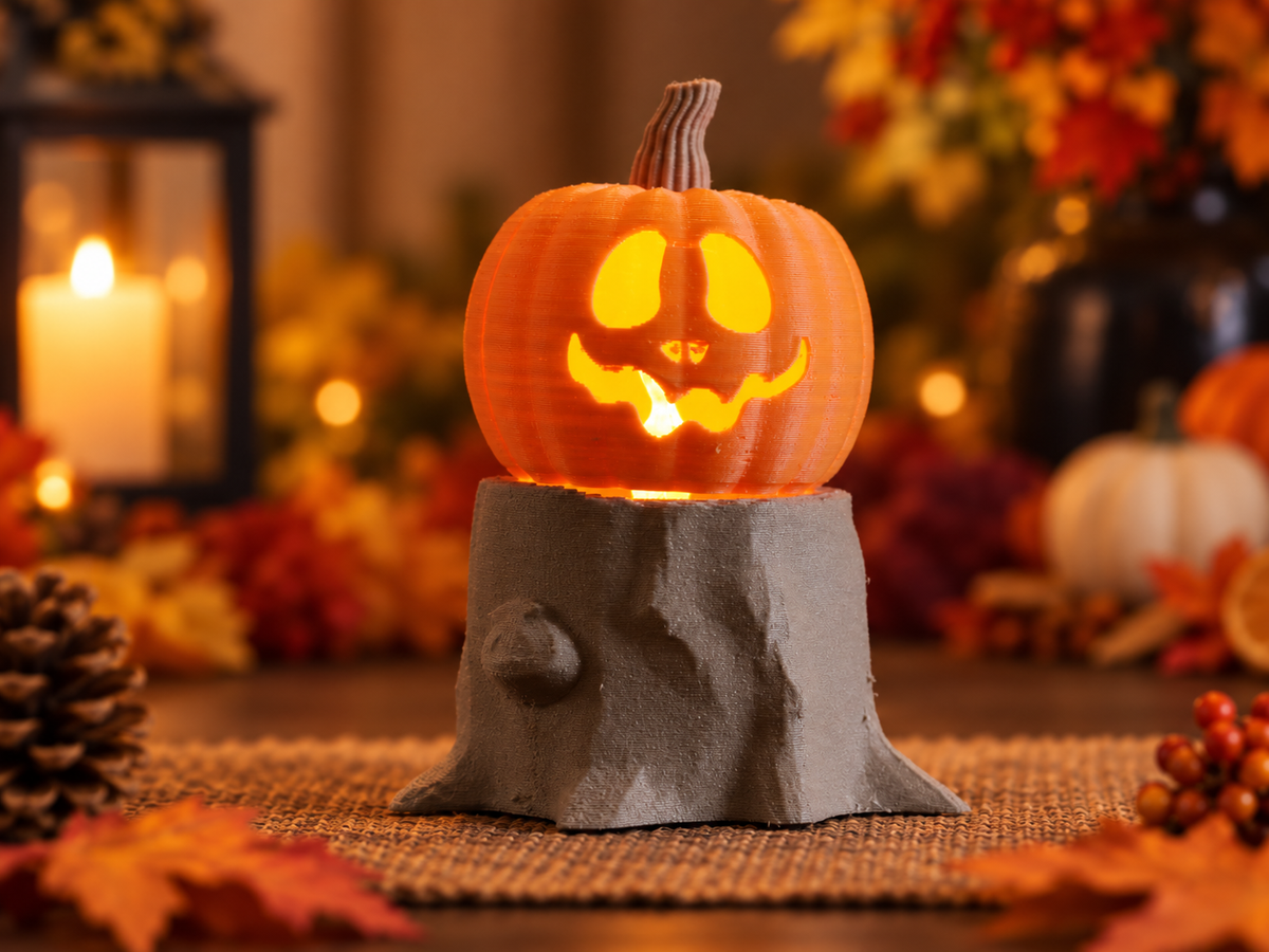 Glowing Jack-O'-Lantern LED Tea Light
