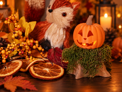 Glowing Jack-O'-Lantern LED Tea Light